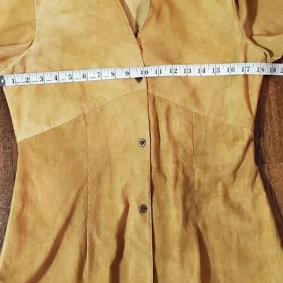 Company Ellen Tracy Womens Sz 6 Shirt Gold Pinwale Corduroy - Picture 11 of 12